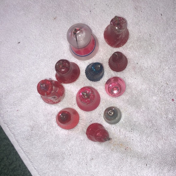 Vintage Antique mercury glass feather tree ornaments bells unique 30/40s - Picture 9 of 11